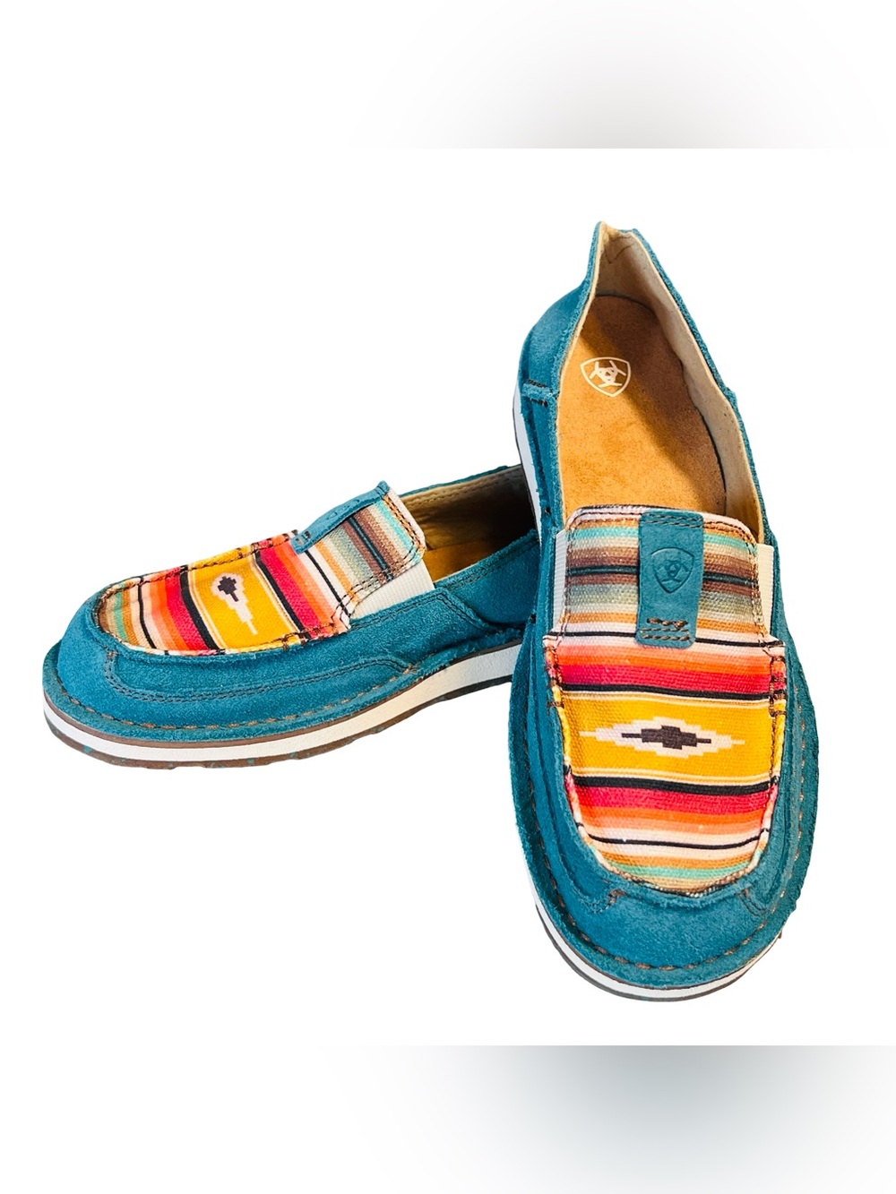 Ariat Women’s Sz 9 NWOT Teal Flats Suede Serape Cruiser 10044530 Slip On - Picture 11 of 11